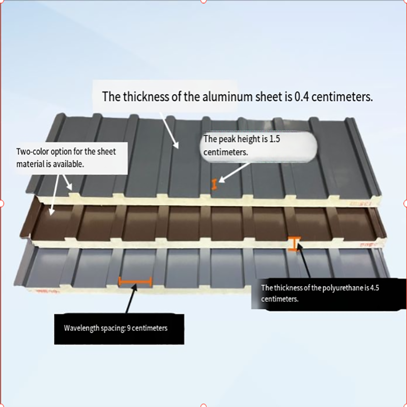 Aluminum panels for the roof of the Great Wall-shaped design with heat insulation properties
